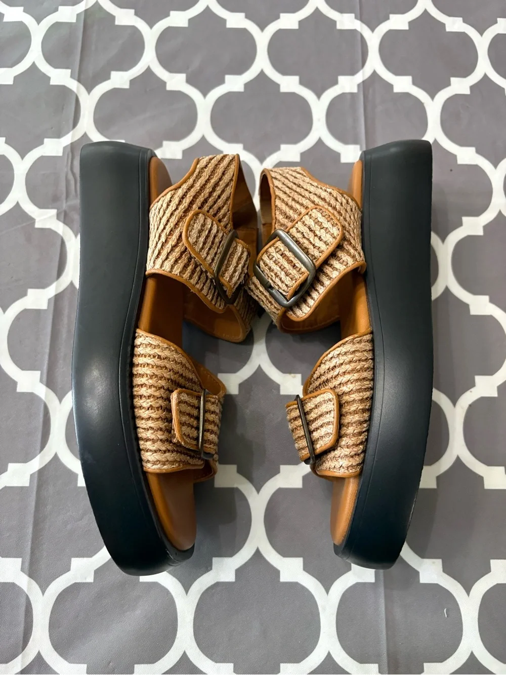 Free People Mandi Weave Raffia Platform Sandals